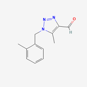 molecular formula C12H13N3O B13260177 5-Methyl-1-[(2-methylphenyl)methyl]-1H-1,2,3-triazole-4-carbaldehyde 