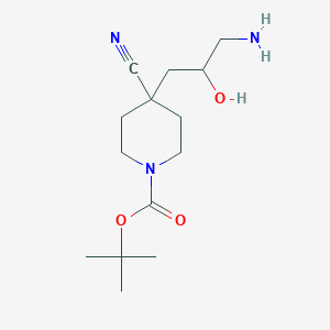 tert-Butyl 4-(3-amino-2-hydroxypropyl)-4-cyanopiperidine-1-carboxylate