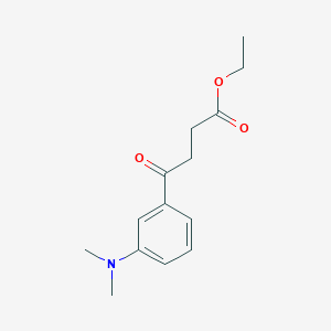 molecular formula C14H19NO3 B1326018 4-[3-(二甲氨基)苯基]-4-氧代丁酸乙酯 CAS No. 951885-80-6