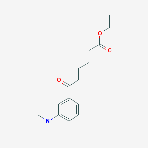 molecular formula C16H23NO3 B1326020 6-[3-(N,N-二甲氨基)苯基]-6-氧代己酸乙酯 CAS No. 951885-86-2