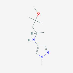 molecular formula C11H21N3O B13260223 N-(4-Methoxy-4-methylpentan-2-yl)-1-methyl-1H-pyrazol-4-amine 