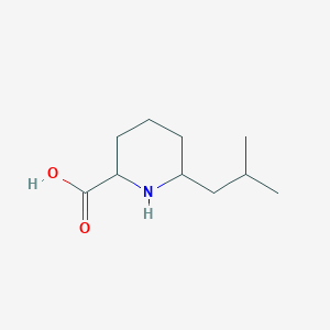 molecular formula C10H19NO2 B13260238 6-(2-Methylpropyl)piperidine-2-carboxylic acid 