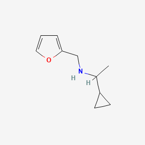 molecular formula C10H15NO B13260265 (1-Cyclopropylethyl)(furan-2-ylmethyl)amine 