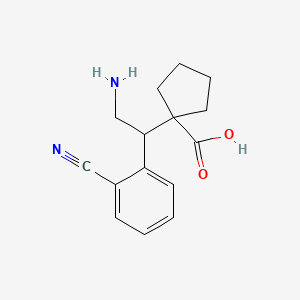 molecular formula C15H18N2O2 B13260269 1-[2-Amino-1-(2-cyanophenyl)ethyl]cyclopentane-1-carboxylic acid 