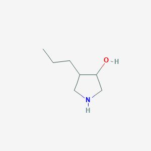 molecular formula C7H15NO B13260275 4-Propylpyrrolidin-3-OL 