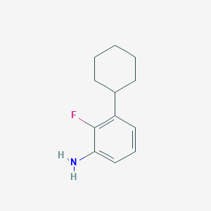 molecular formula C12H16FN B13260282 3-Cyclohexyl-2-fluoroaniline 