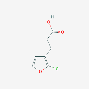 molecular formula C7H7ClO3 B13260286 3-(2-Chlorofuran-3-yl)propanoic acid 