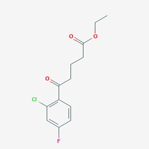 molecular formula C13H14ClFO3 B1326029 5-(2-氯-4-氟苯基)-5-氧代戊酸乙酯 CAS No. 951886-22-9