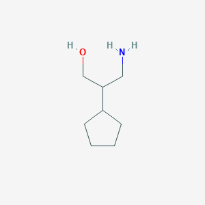 molecular formula C8H17NO B13260297 3-Amino-2-cyclopentylpropan-1-ol 