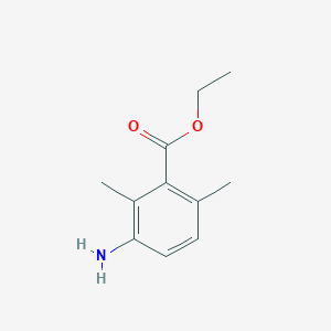 molecular formula C11H15NO2 B13260299 Ethyl 3-amino-2,6-dimethylbenzoate 