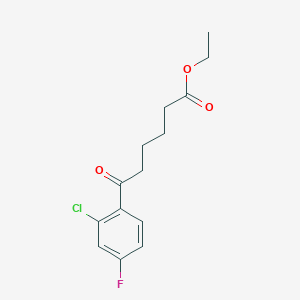 molecular formula C14H16ClFO3 B1326030 Ethyl 6-(2-chloro-4-fluorophenyl)-6-oxohexanoate CAS No. 951886-25-2