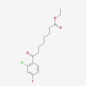 molecular formula C16H20ClFO3 B1326032 Ethyl 8-(2-chloro-4-fluorophenyl)-8-oxooctanoate CAS No. 951886-31-0