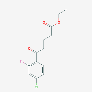 molecular formula C13H14ClFO3 B1326034 5-(4-氯-2-氟苯基)-5-氧代戊酸乙酯 CAS No. 951886-37-6