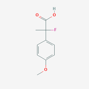 molecular formula C10H11FO3 B13260406 2-Fluoro-2-(4-methoxyphenyl)propanoic acid 