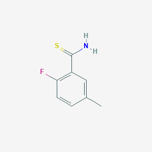 molecular formula C8H8FNS B13260435 2-Fluoro-5-methyl-thiobenzamide 