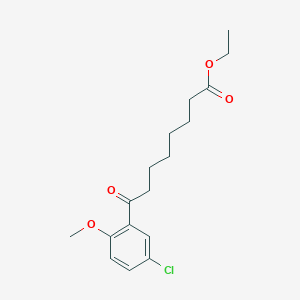 molecular formula C17H23ClO4 B1326046 8-(5-氯-2-甲氧基苯基)-8-氧代辛酸乙酯 CAS No. 951886-81-0
