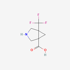 molecular formula C7H8F3NO2 B13260462 5-(Trifluoromethyl)-3-azabicyclo[3.1.0]hexane-1-carboxylic acid 