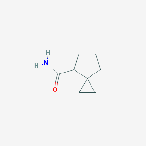 molecular formula C8H13NO B13260471 Spiro[2.4]heptane-4-carboxamide 