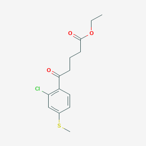 molecular formula C14H17ClO3S B1326048 5-[2-氯-4-(甲硫基)苯基]-5-氧代戊酸乙酯 CAS No. 951886-89-8