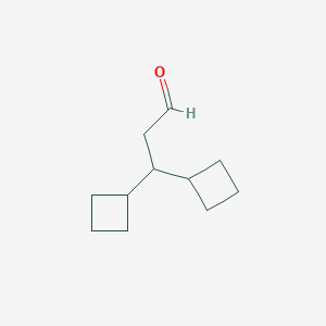 molecular formula C11H18O B13260509 3,3-Dicyclobutylpropanal 