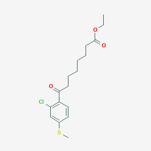 B1326051 Ethyl 8-(2-Chloro-4-(methylthio)phenyl)-8-oxooctanoate CAS No. 951887-01-7