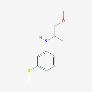 molecular formula C11H17NOS B13260512 N-(1-Methoxypropan-2-yl)-3-(methylsulfanyl)aniline 