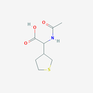 molecular formula C8H13NO3S B13260517 2-Acetamido-2-(thiolan-3-yl)acetic acid 