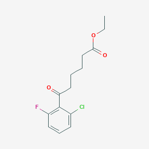 molecular formula C14H16ClFO3 B1326053 6-(2-氯-6-氟苯基)-6-氧代己酸乙酯 CAS No. 951887-11-9