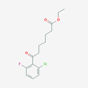 molecular formula C15H18ClFO3 B1326054 Ethyl 7-(2-chloro-6-fluorophenyl)-7-oxoheptanoate CAS No. 951887-14-2