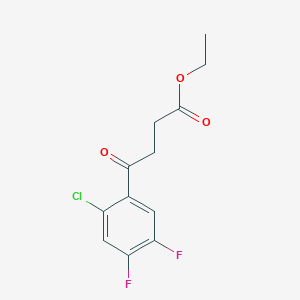 molecular formula C12H11ClF2O3 B1326056 乙酸4-(2-氯-4,5-二氟苯基)-4-氧代丁酸乙酯 CAS No. 951887-20-0