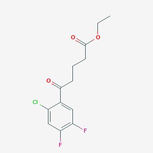 molecular formula C13H13ClF2O3 B1326057 乙酸5-(2-氯-4,5-二氟苯基)-5-氧代戊酸乙酯 CAS No. 951887-23-3