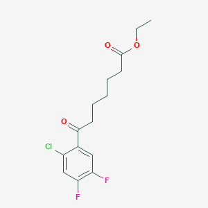molecular formula C15H17ClF2O3 B1326058 7-(2-氯-4,5-二氟苯基)-7-氧代庚酸乙酯 CAS No. 951887-29-9