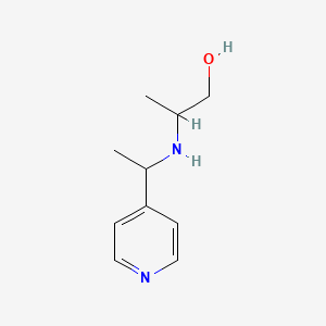 molecular formula C10H16N2O B13260656 2-{[1-(Pyridin-4-yl)ethyl]amino}propan-1-ol 