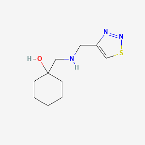 molecular formula C10H17N3OS B13260683 1-{[(1,2,3-Thiadiazol-4-ylmethyl)amino]methyl}cyclohexan-1-ol 