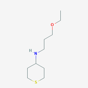 molecular formula C10H21NOS B13260734 N-(3-ethoxypropyl)thian-4-amine 