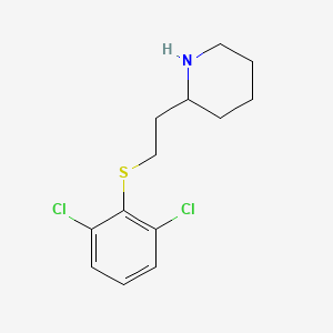 molecular formula C13H17Cl2NS B13260737 2-{2-[(2,6-Dichlorophenyl)sulfanyl]ethyl}piperidine 