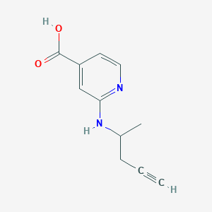 molecular formula C11H12N2O2 B13260768 2-[(Pent-4-yn-2-yl)amino]pyridine-4-carboxylic acid 