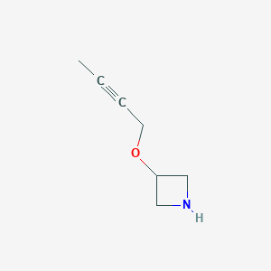 molecular formula C7H11NO B13260815 3-(But-2-yn-1-yloxy)azetidine 