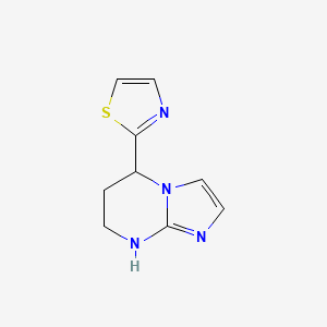 molecular formula C9H10N4S B13260826 2-{5H,6H,7H,8H-imidazo[1,2-a]pyrimidin-5-yl}-1,3-thiazole 