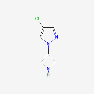 molecular formula C6H8ClN3 B13260830 1-(azetidin-3-yl)-4-chloro-1H-pyrazole 