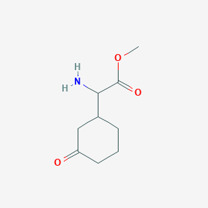 molecular formula C9H15NO3 B13260851 Methyl 2-amino-2-(3-oxocyclohexyl)acetate 