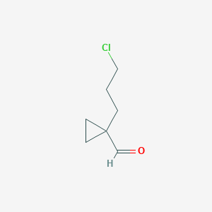 molecular formula C7H11ClO B13260887 1-(3-Chloropropyl)cyclopropane-1-carbaldehyde 