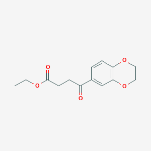 molecular formula C14H16O5 B1326089 4-[3,4-(乙撑二氧基)苯基]-4-氧代丁酸乙酯 CAS No. 951889-31-9