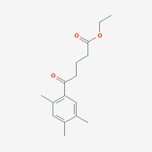 molecular formula C16H22O3 B1326094 Ethyl 5-(2,4,5-trimethylphenyl)-5-oxovalerate CAS No. 951889-46-6