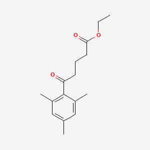 molecular formula C16H22O3 B1326096 Ethyl 5-(2,4,6-trimethylphenyl)-5-oxovalerate CAS No. 951889-49-9