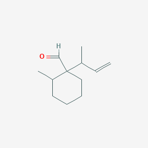 molecular formula C12H20O B13260980 1-(But-3-en-2-yl)-2-methylcyclohexane-1-carbaldehyde 