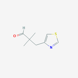 molecular formula C8H11NOS B13261034 2,2-Dimethyl-3-(1,3-thiazol-4-yl)propanal 