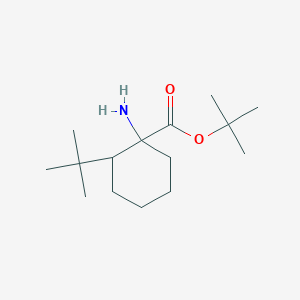 molecular formula C15H29NO2 B13261043 tert-Butyl 1-amino-2-tert-butylcyclohexane-1-carboxylate 