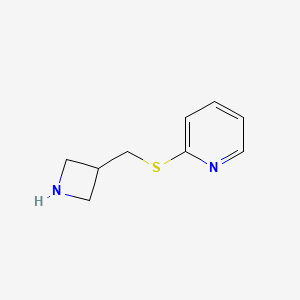 molecular formula C9H12N2S B13261051 2-{[(Azetidin-3-yl)methyl]sulfanyl}pyridine 