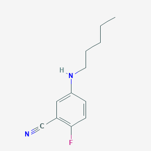 molecular formula C12H15FN2 B13261055 2-Fluoro-5-(pentylamino)benzonitrile 